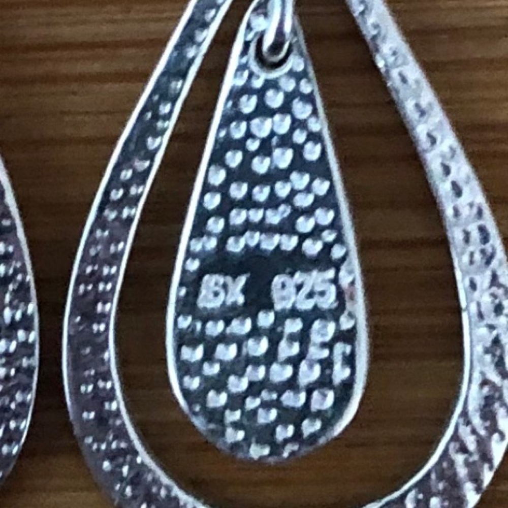 $62 2 Pair Designer Estate Earrings Sterling Silver - Picture 4 of 5